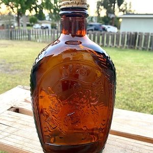 Vintage Log Cabin Syrup Brown Bottle